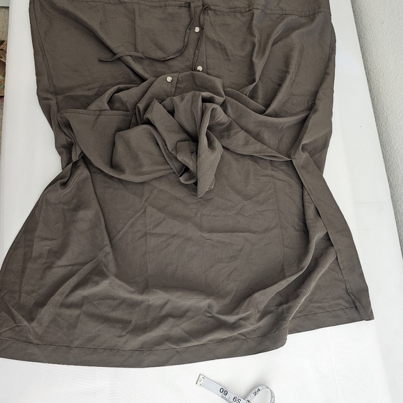 Old Navy Utility Midi Shirt Dress Olive Green Petite XLP Waist-Defined - Picture 7 of 14